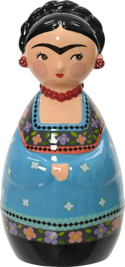 Decoris beeld Frida blauw 8,5 x 8,2 x 17,6 cm