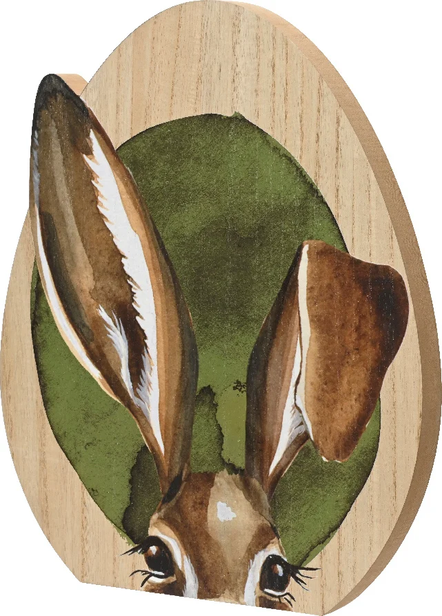 Decoris paasdecoratie ei met konijn naturel 3 x 37,5 x 45 cm