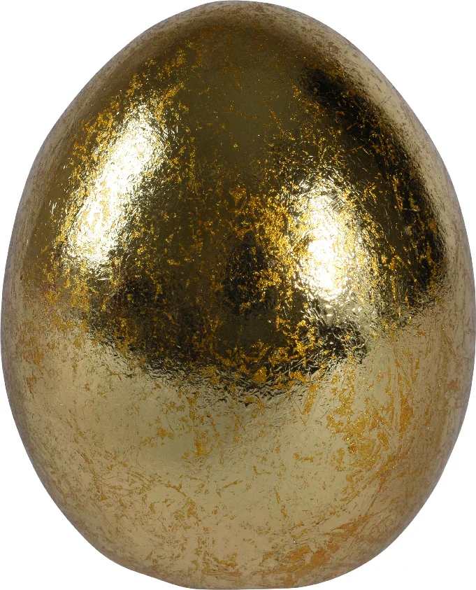 Decoris paasdecoratie ei goud D 8,6 H 10,2 cm
