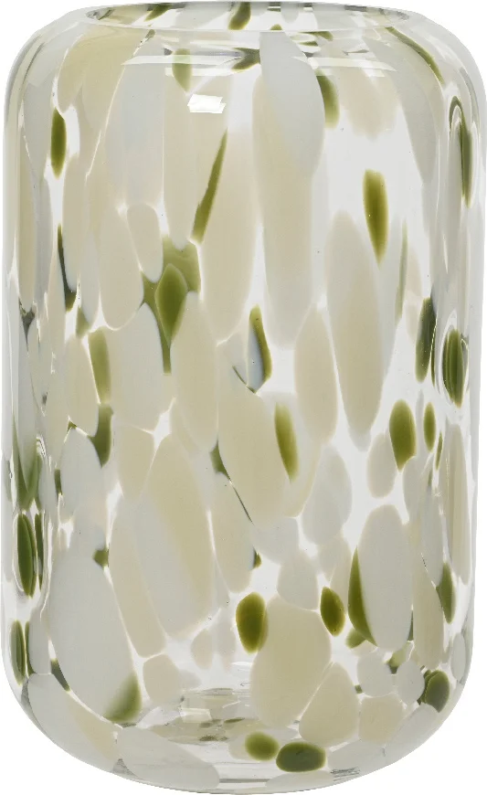 Decoris vaas Lea crème / groen D 15,5 H 32 cm