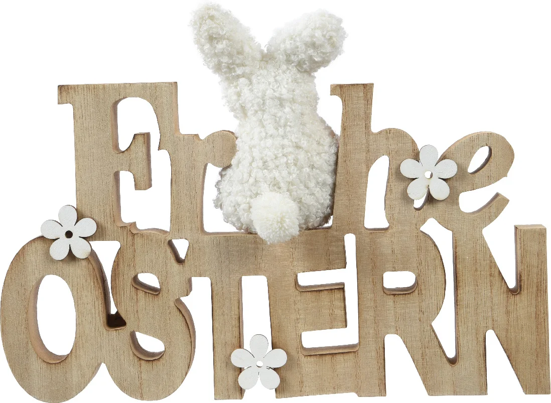 Decoris paasdecoratie frohe ostern naturel 2 x 24 x 19 cm