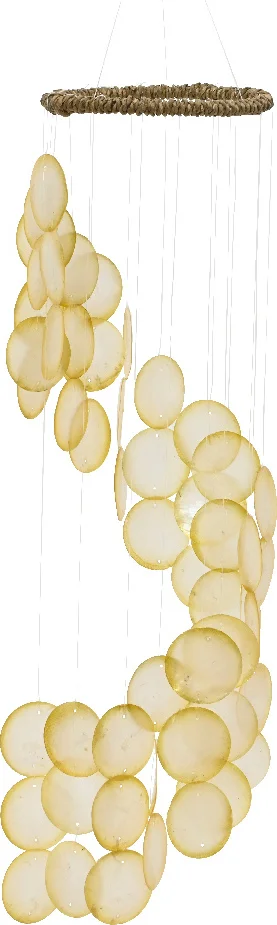 Decoris windspinner schelpen capiz goud D 14,5 H 60 cm