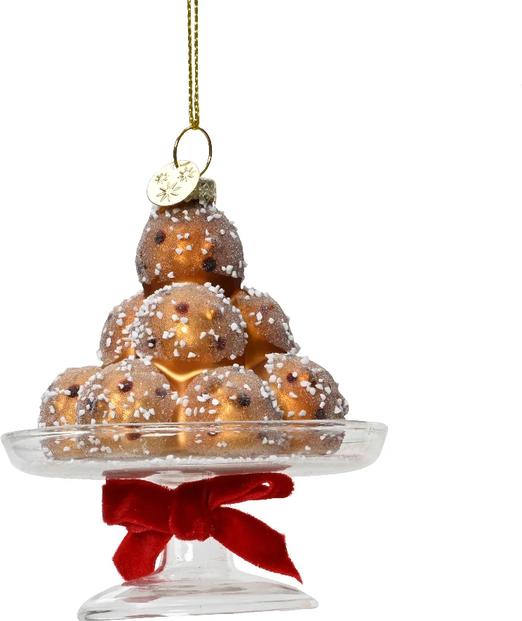 Decoris kerst ornament oliebollen D 8 H 10 cm