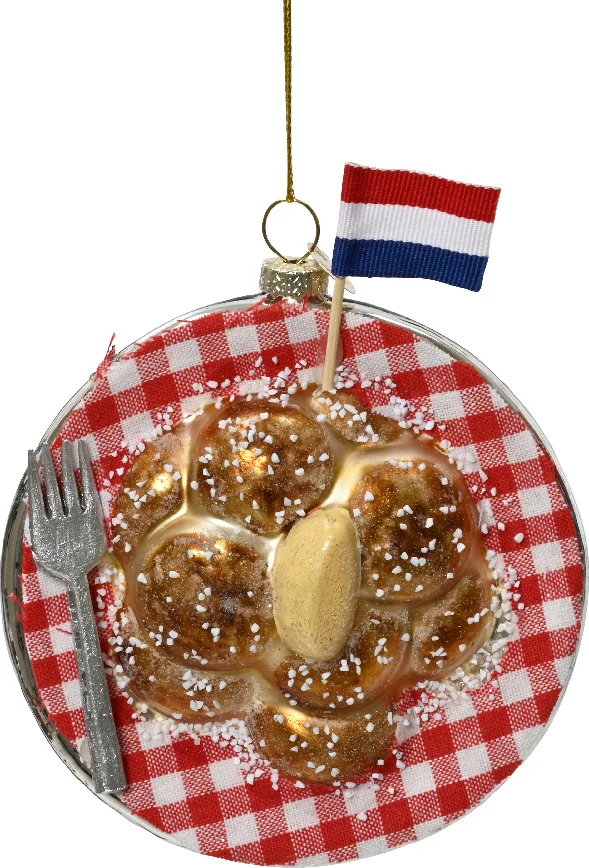 Decoris kerst ornament poffertjes 5,8 x 3,1 x 11 cm