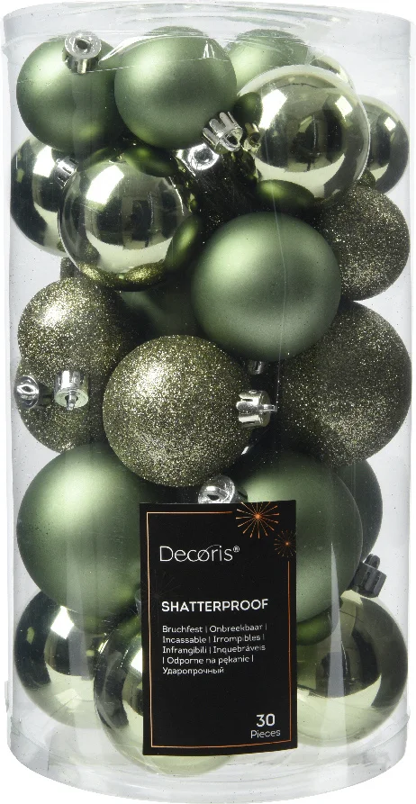 Decoris kerstbal groen D 6 cm 30 stuks