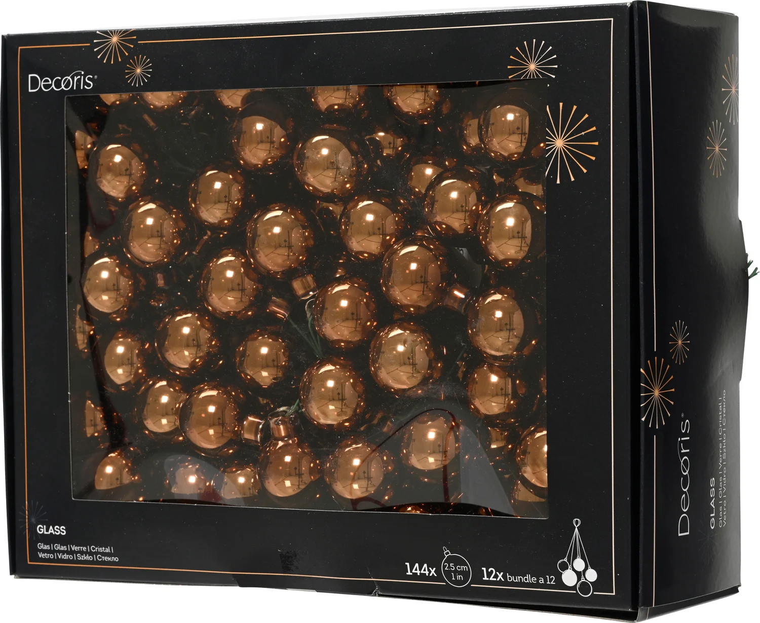 Decoris kerstballen kerststukje bruin D 2,5 cm