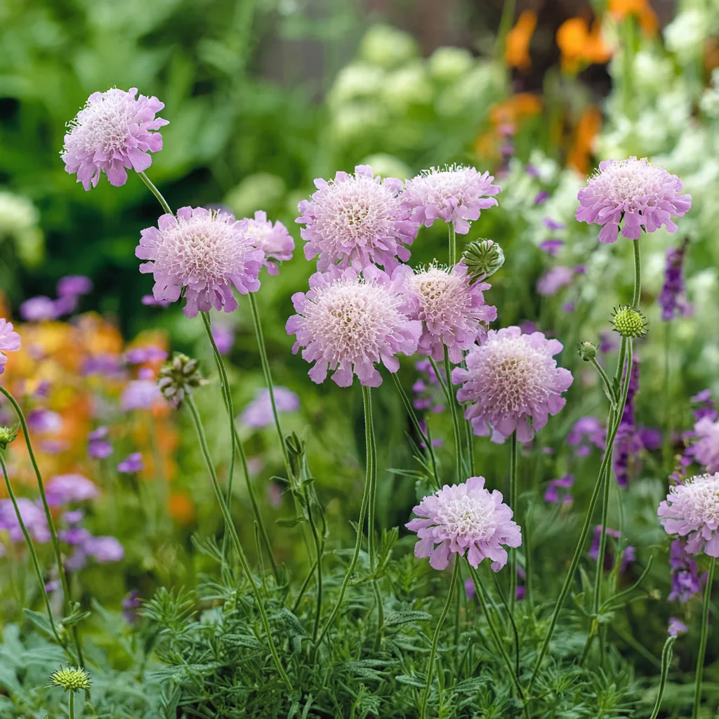 10 x  Biologische Duifkruid (Scabiosa columbaria 'Pink Mist' ) D 11 H 15 cm