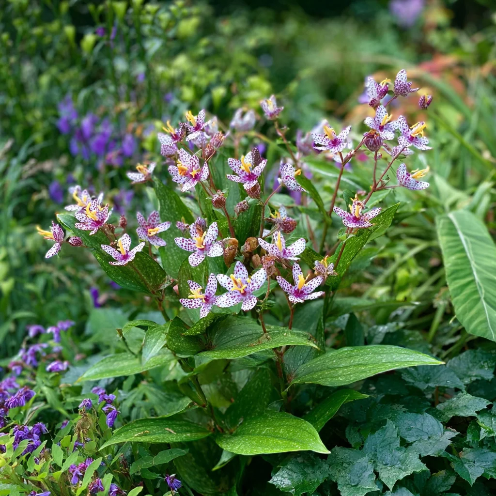 10 x  Biologische Armeluisorchidee (Tricyrtis hirta ) D 11 H 15 cm