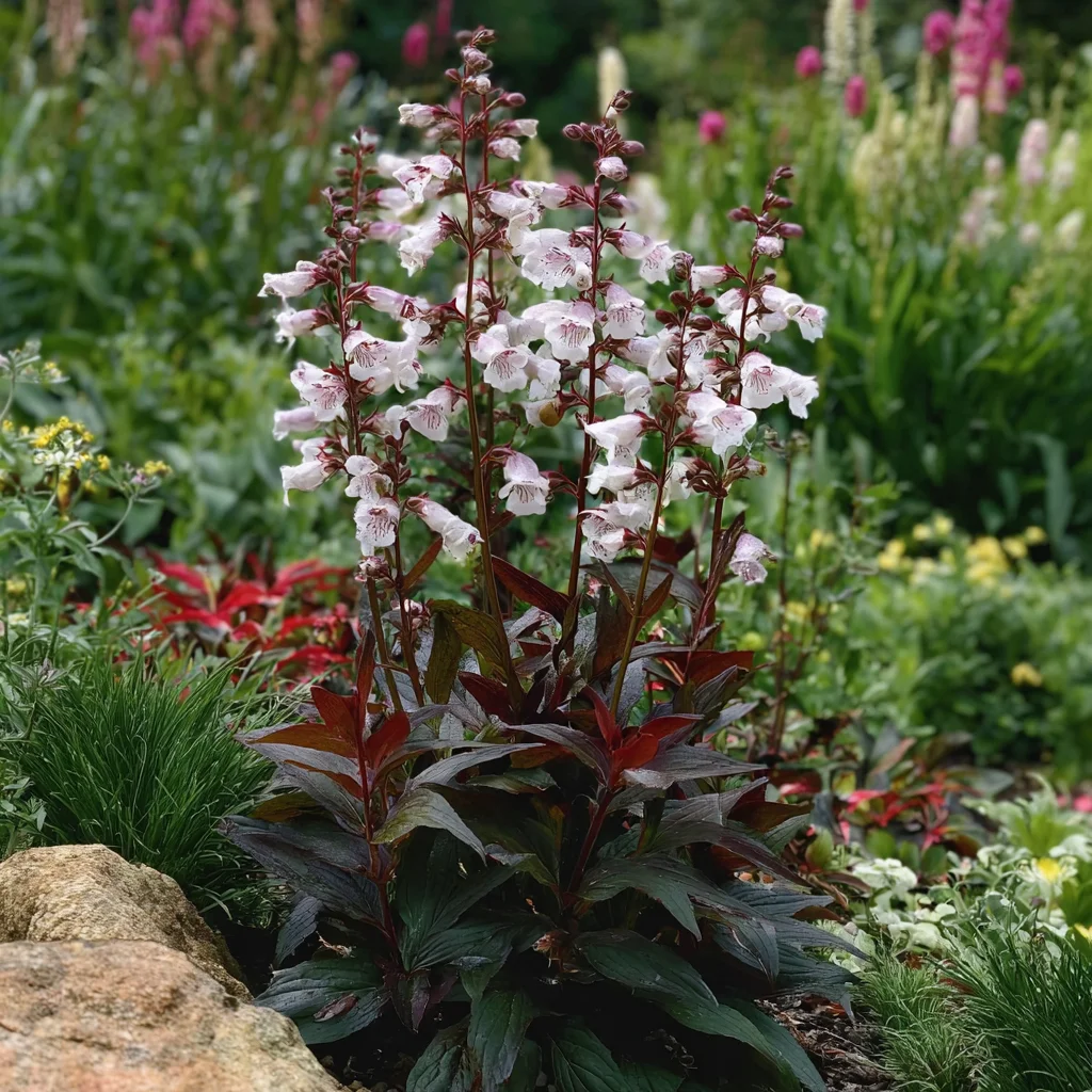 10 x  Biologische Schildpadbloem (Penstemon digitals 'Husker Red' ) D 12 H 15 cm