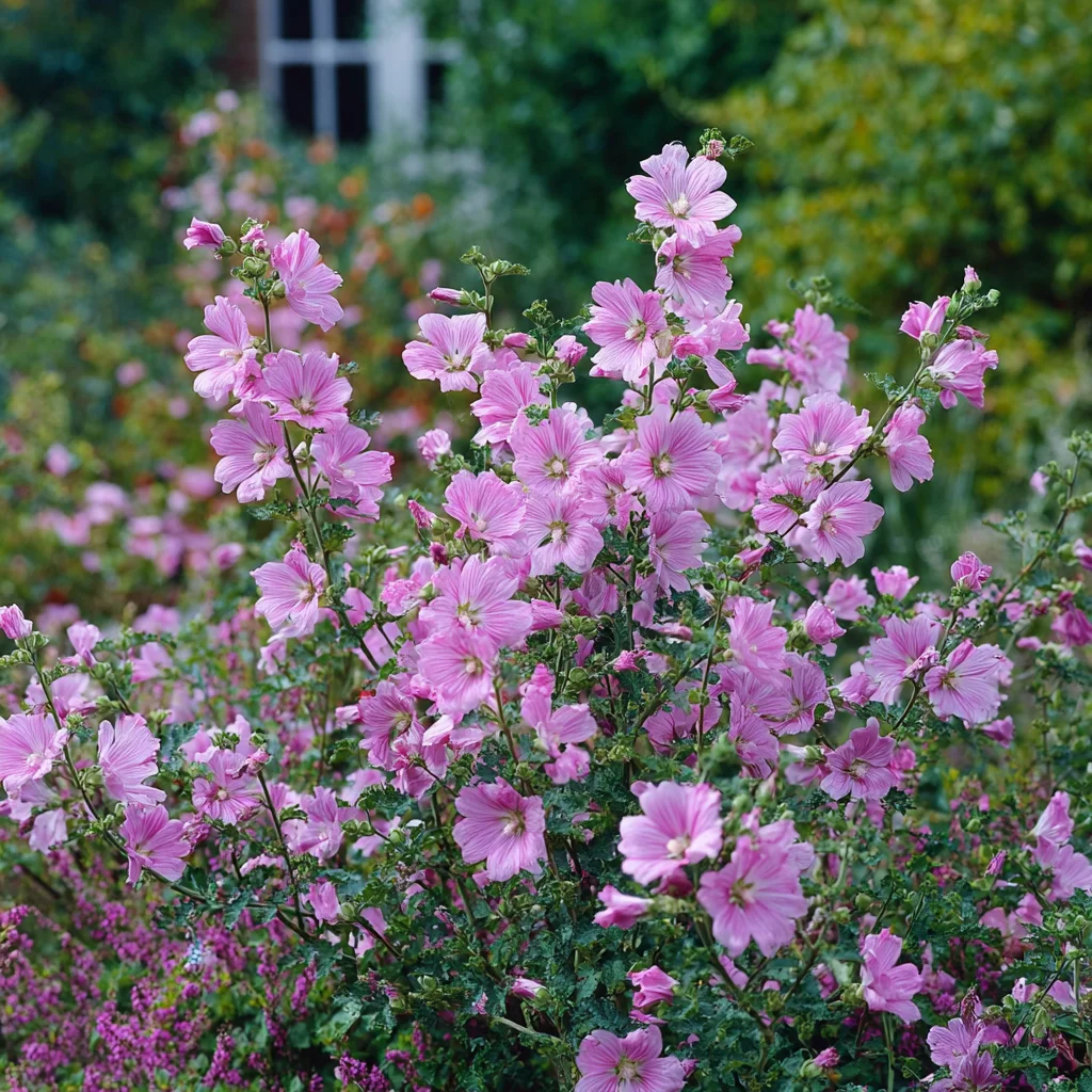 10 x  Biologische Muskusmalva (Malva moschata 'Rosea' ) D 11 H 15 cm