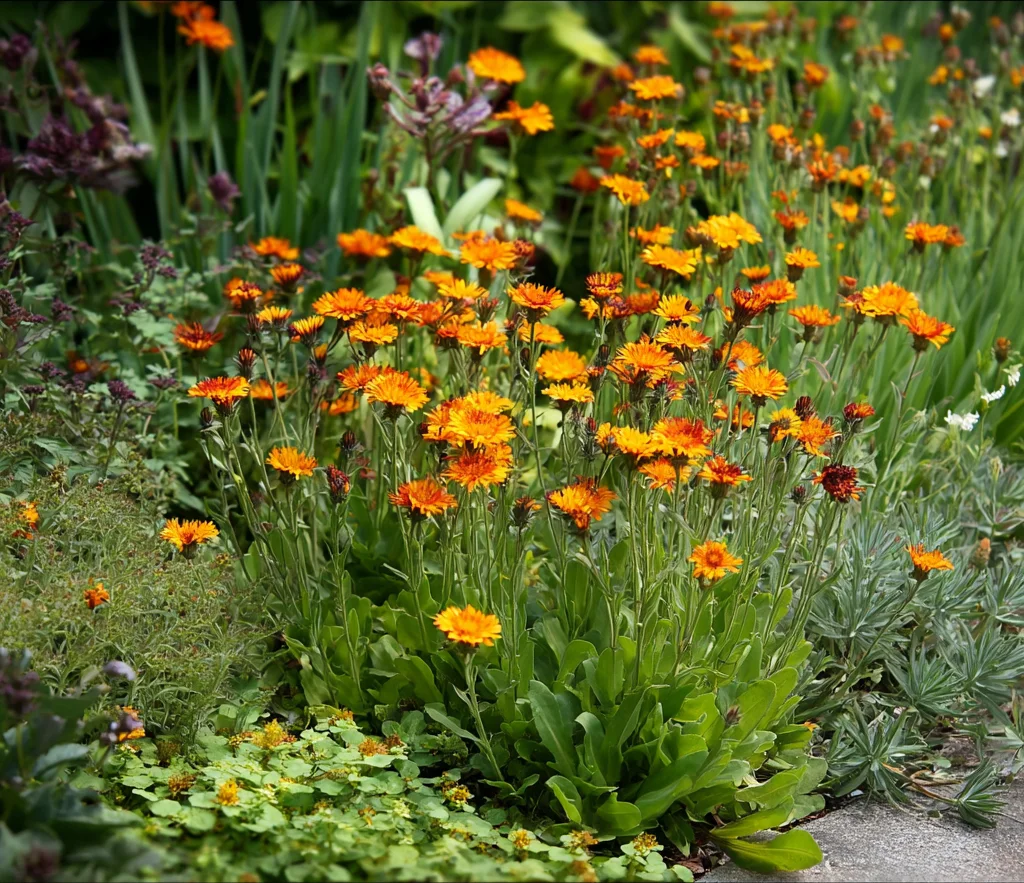 10 x  Biologische Oranje havikskruid (Hieracium aurantiacum) D 11 H 15 cm