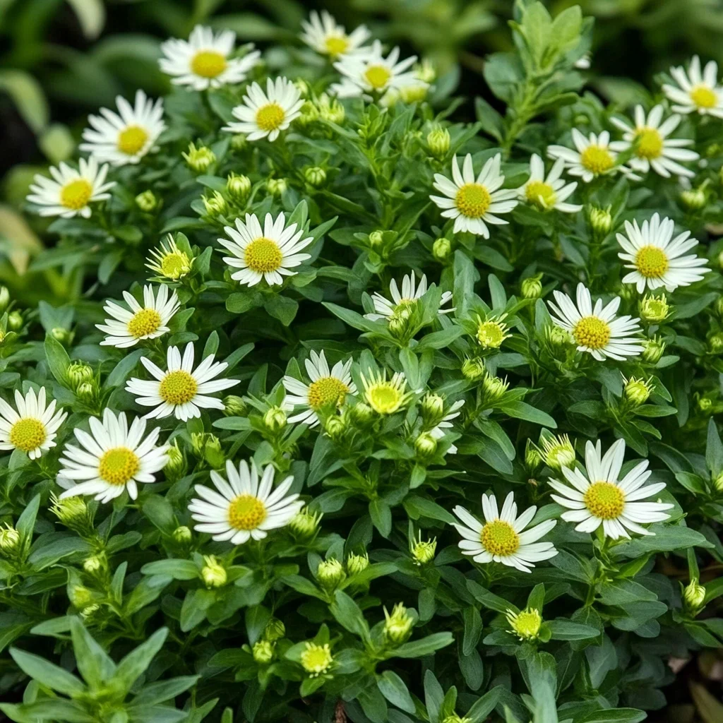 10 x Biologische Japanse Dwergaster (Aster ageratoides 'Ashvi' ) D 12 H 15 cm