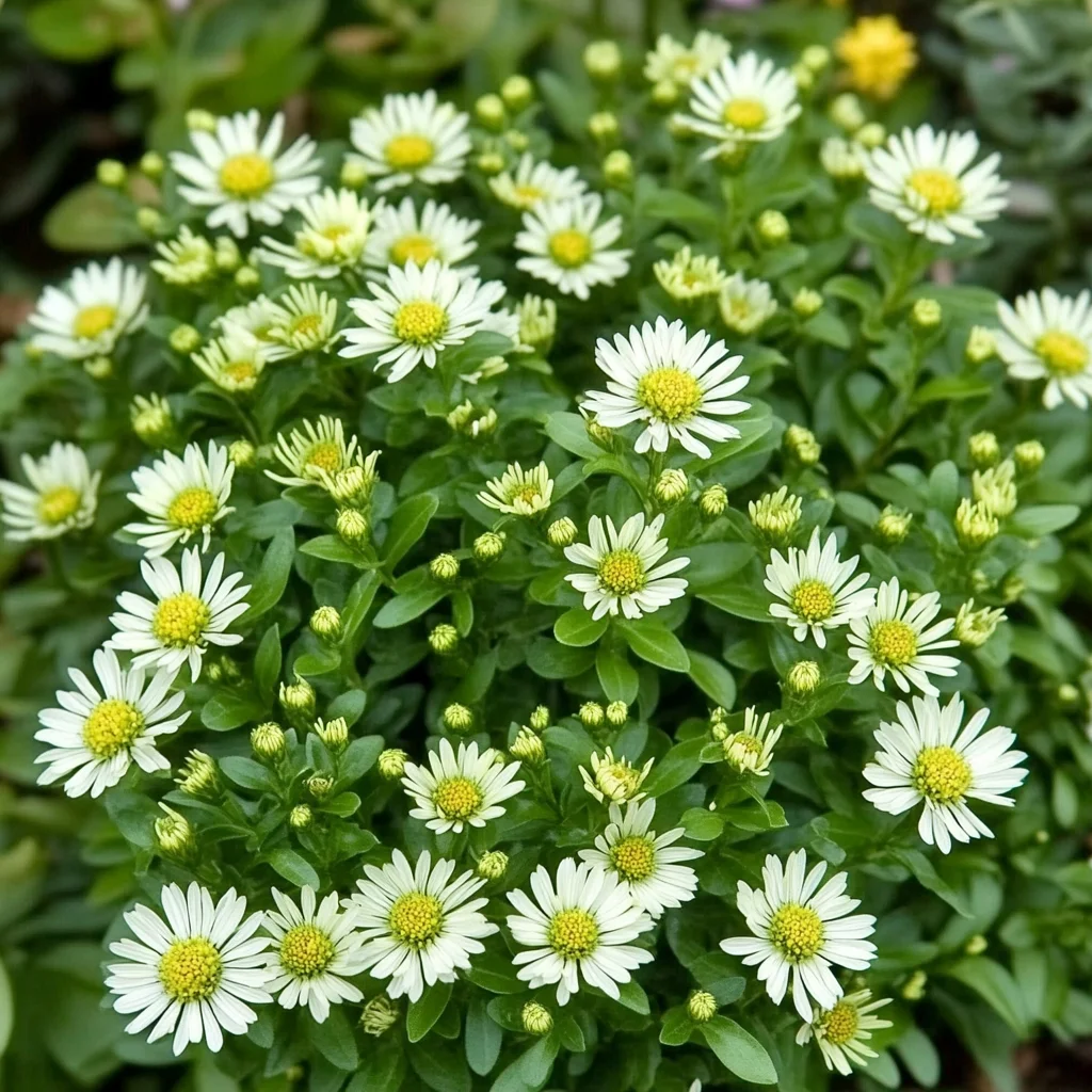 10 x Biologische Japanse Dwergaster (Aster ageratoides 'Ashvi' ) D 11 H 15 cm