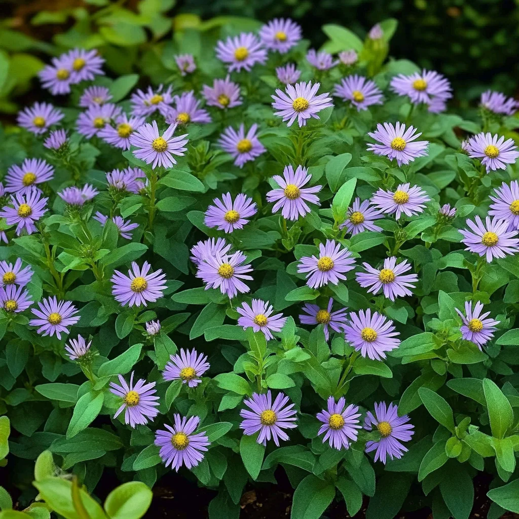 10 x Biologische Japanse Dwergaster (Aster ageratoides 'Asran') D 12 H 15 cm