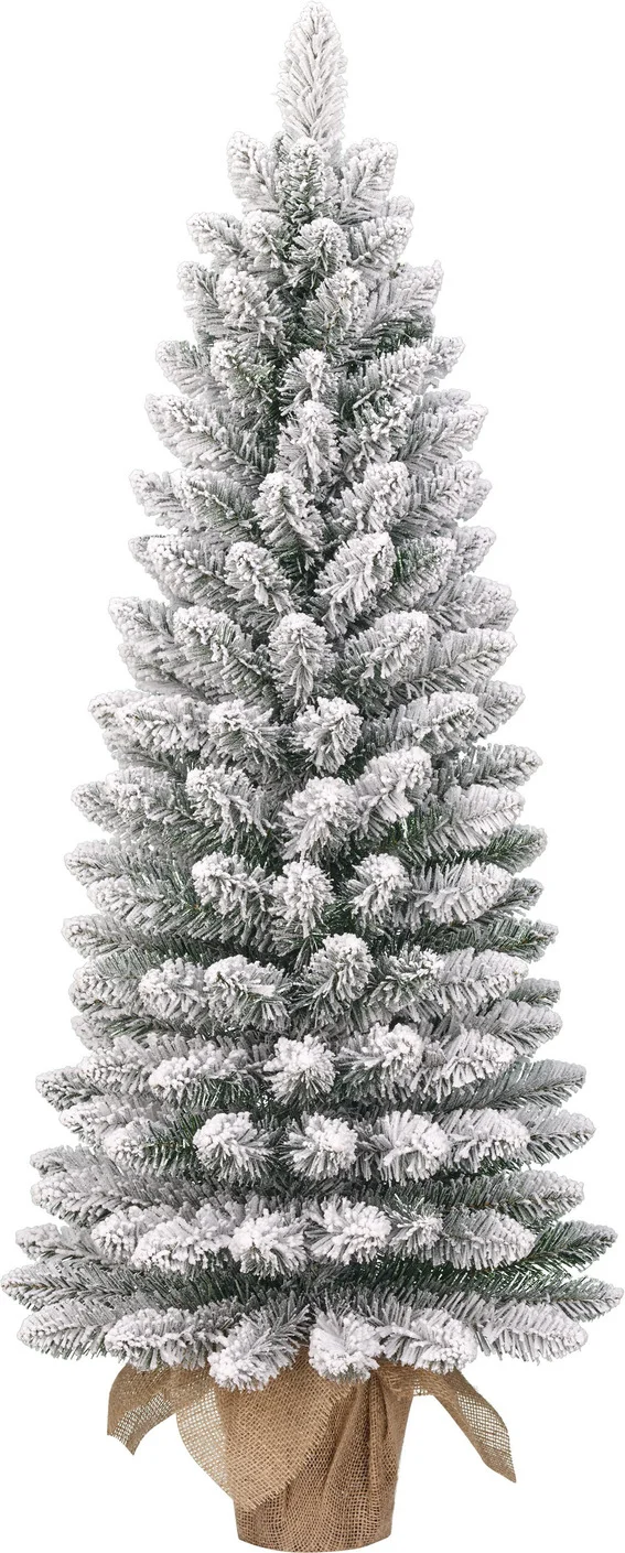 Black Box kunstkerstboom Gerlos besneeuwd op jute voet D 36 H 75 cm