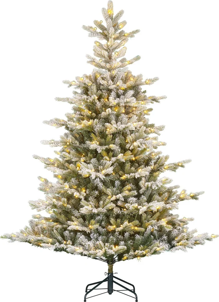 Black Box kunstkerstboom Grand Fir besneeuwd met 300 lampjes warm wit D 112 H 155 cm