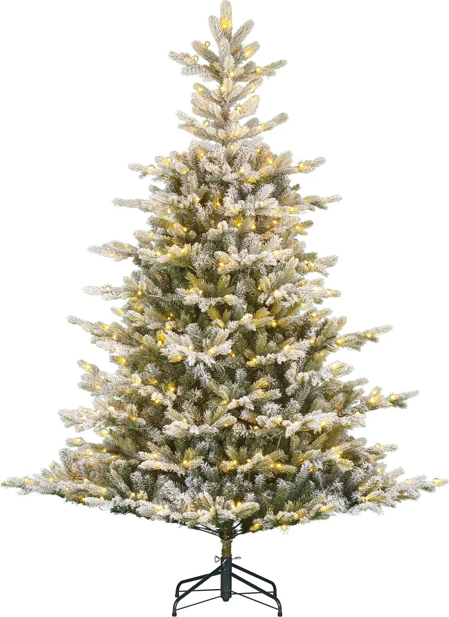 Black Box kunstkerstboom Grand Fir besneeuwd met 550 lampjes warm wit D 152 H 215 cm