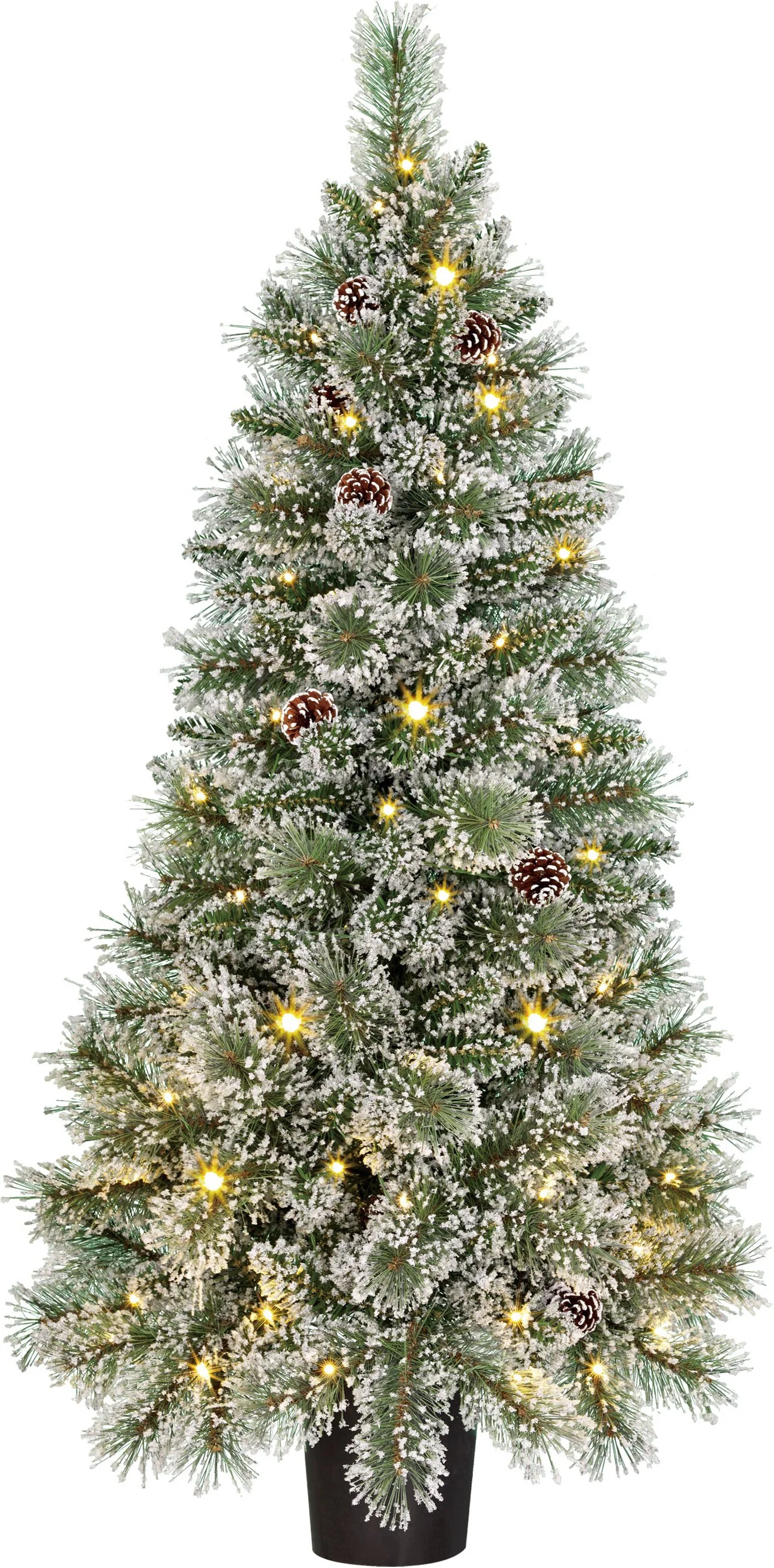 Black Box kunstkerstboom Vandans besneeuwd met 70 lampjes warm wit D 60 H 120 cm