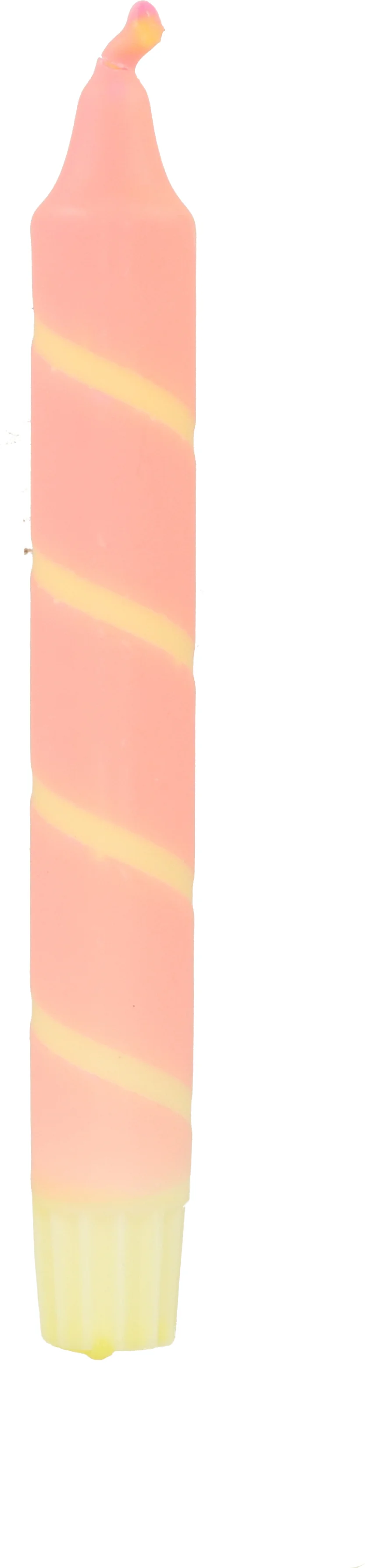 Dippy dinerkaars Twister roze / geel 6 uur D 2,1 H 19 cm