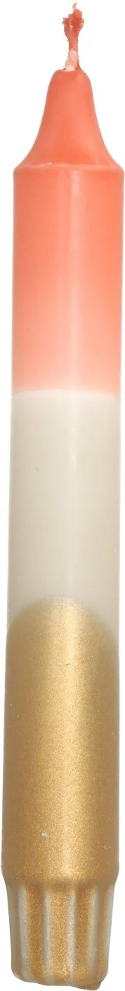 Dippy dinerkaars Triple roze / wit / goud 6 uur D 2,1 H 19 cm