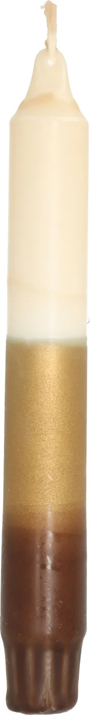 Dippy dinerkaars Triple wit / goud / bruin 6 uur D 2,1 H 19 cm