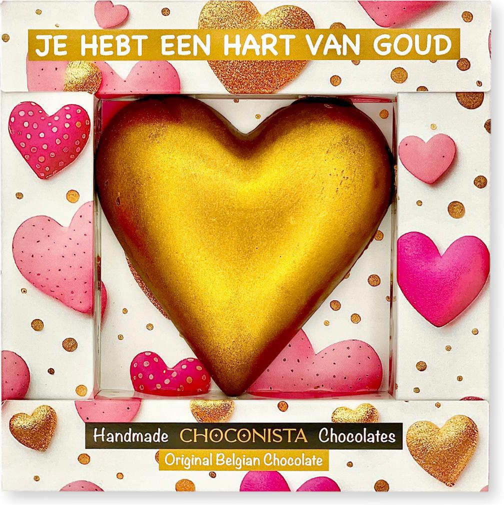 Choconista chocolade hart van goud 100 gr