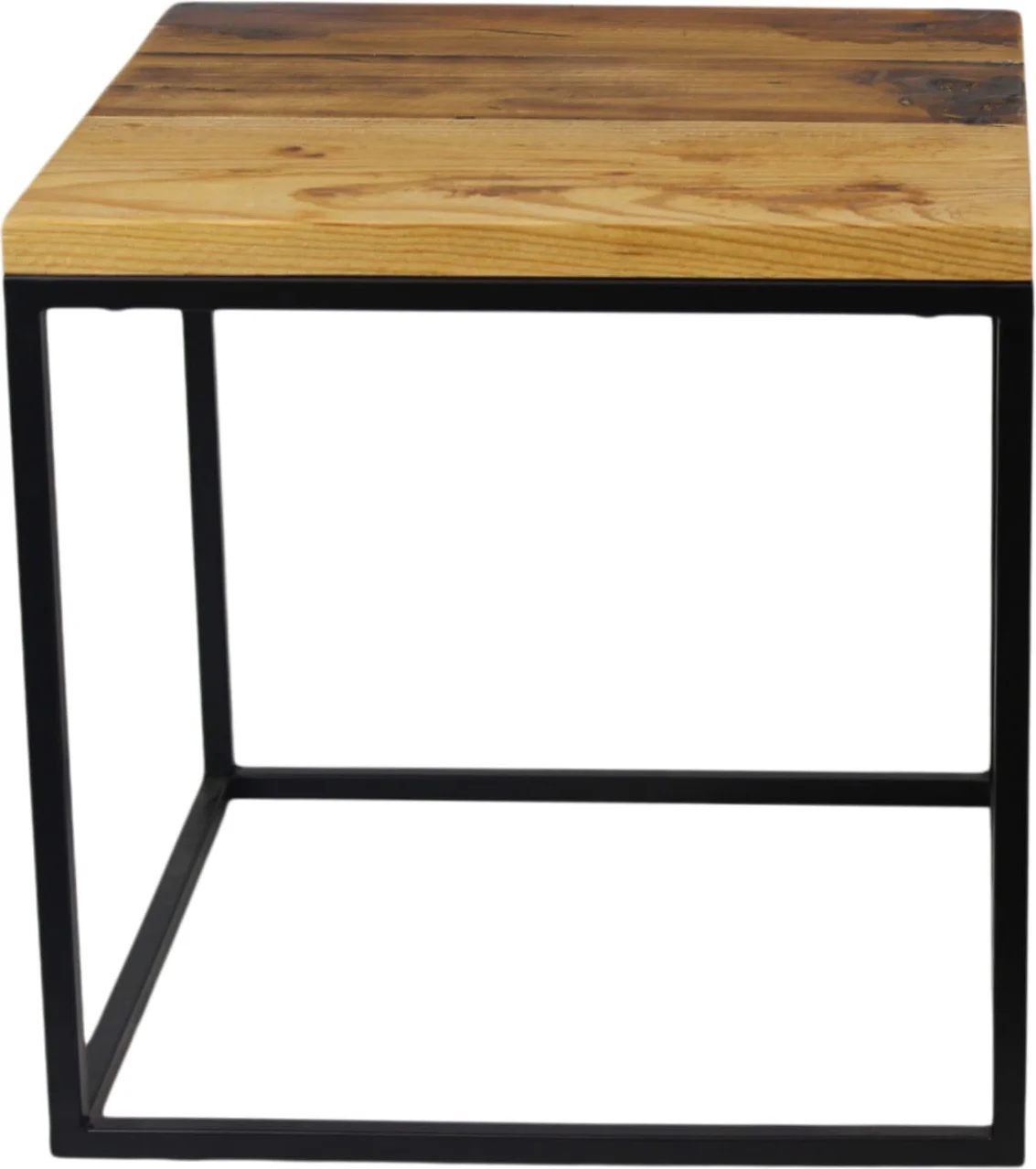 Dijk Naturel Collections bijzettafel Jarga zwart / naturel 27 x 27 x 27 cm
