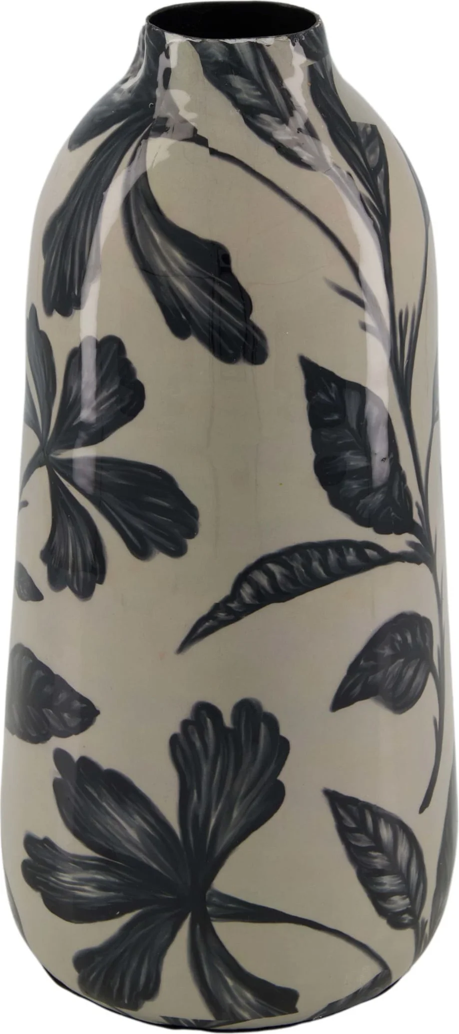 Dijk Natural Collections vaas zwart / grijs D 12,5 H 25 cm
