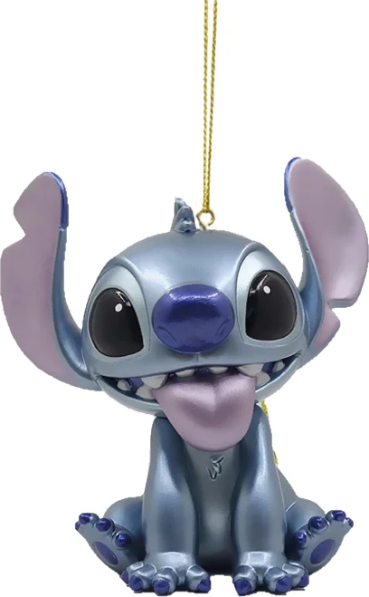 Disney kerst ornament Lilo & Stitch stitch metallic blauw 8,5 x 5 x 9 cm
