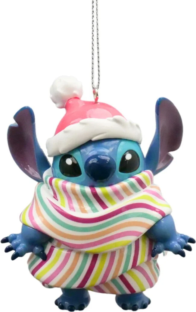 Disney kerst ornament Lilo & Stitch stitch met sjaal 7,5 x 4,5 x 9 cm