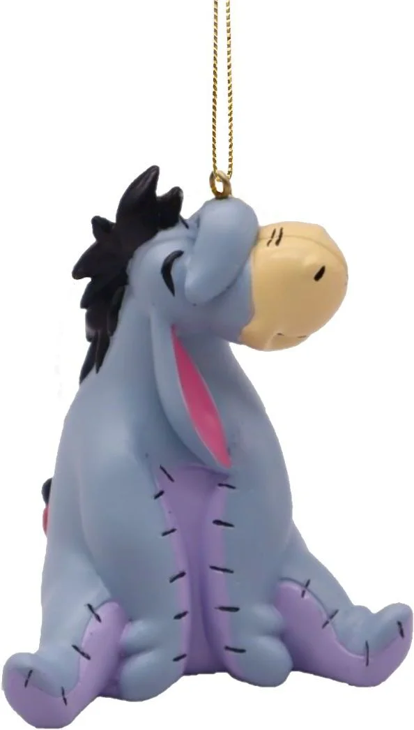 Disney kerst ornament Winnie de Poeh iejoor verstopt grijs 7 x 5,5 x 9 cm
