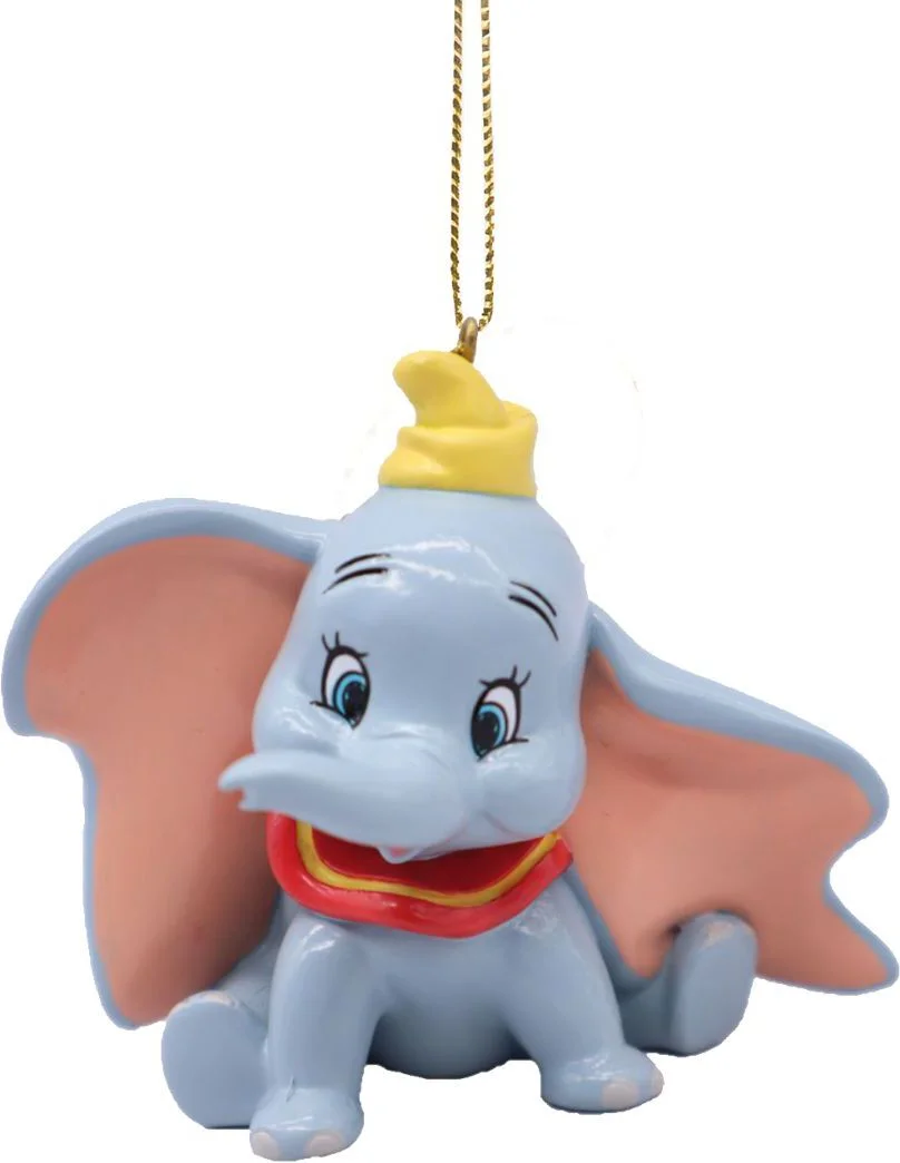 Disney kerst ornament Dombo grijs 9 x 7 x 8 cm
