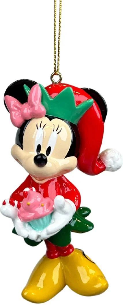 Disney kerst ornament Mickey en Vrienden minnie met muffin 5 x 4 x 9 cm