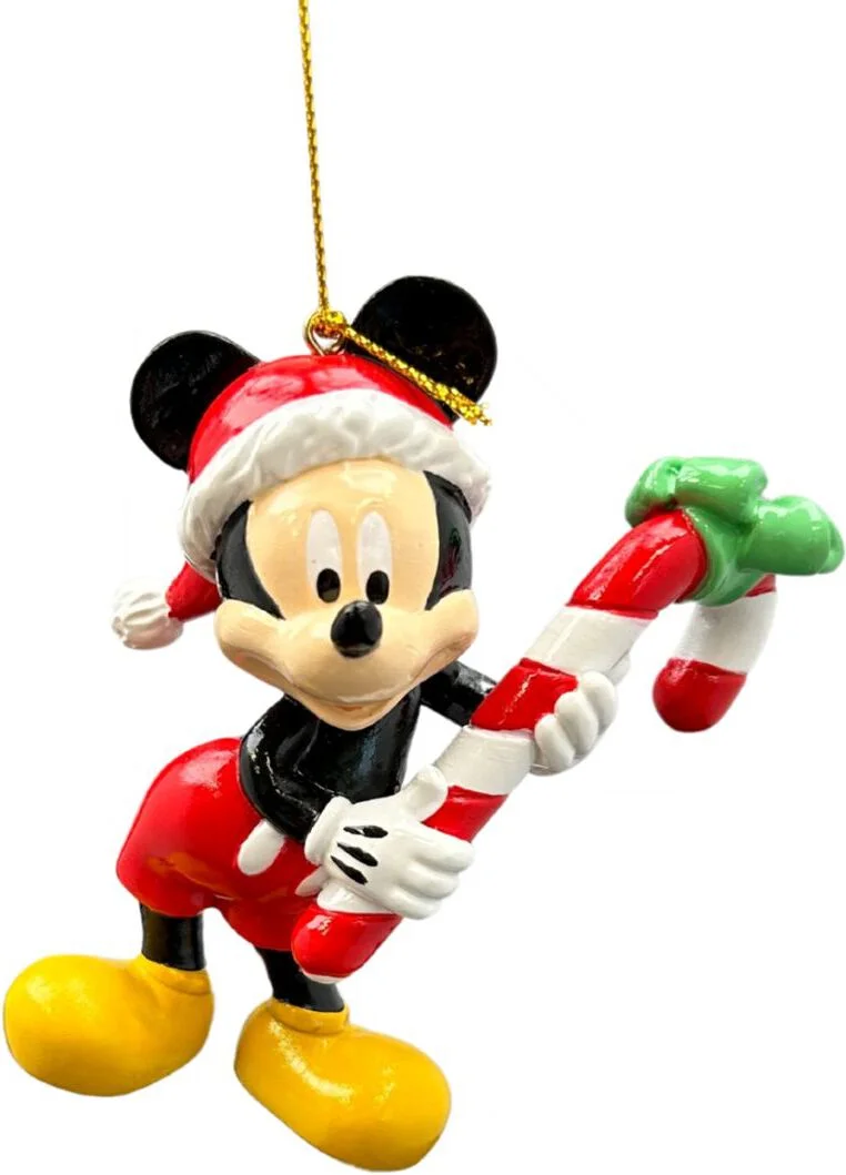 Disney kerst ornament Mickey en Vrienden mickey met zuurstok 6 x 4,5 x 9 cm
