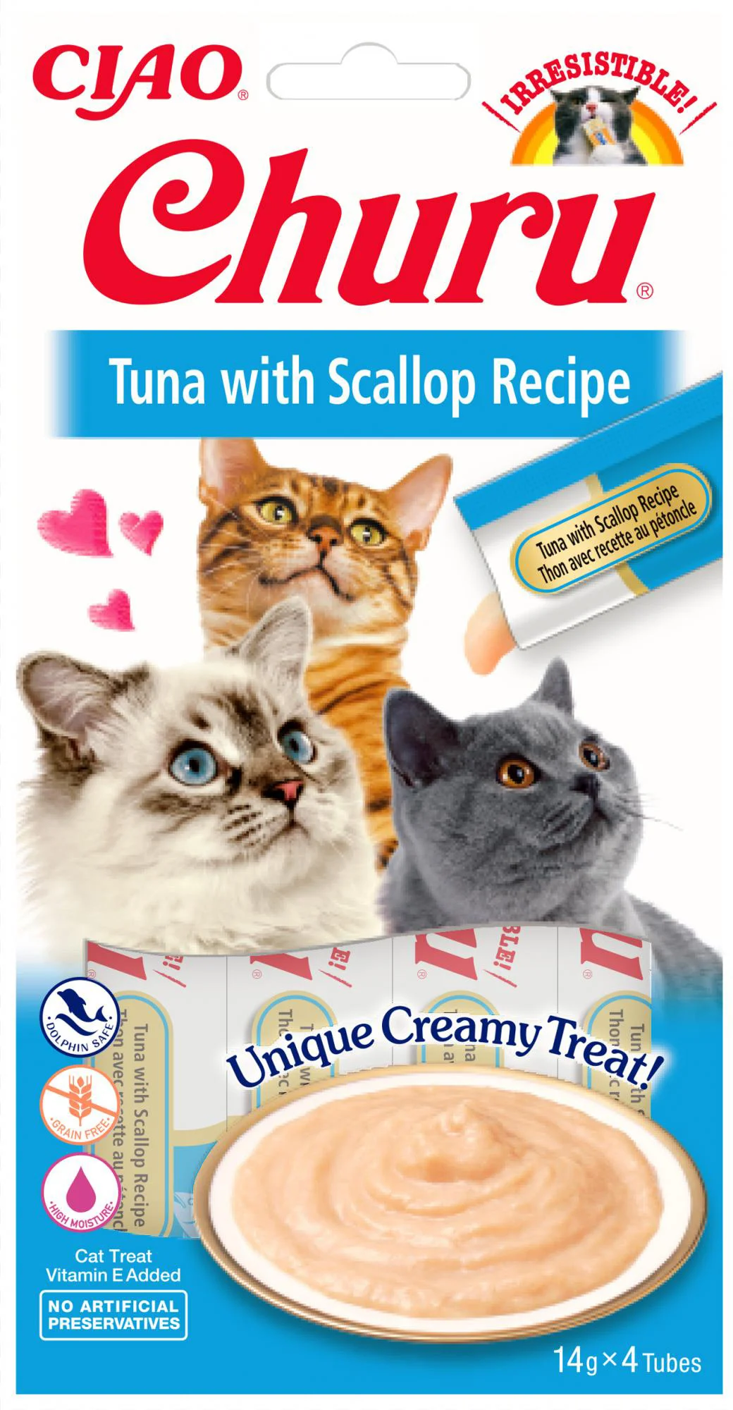 Ciao kattensnack Churu tonijn met sint-jakobsschelp 14 g 4 stuks