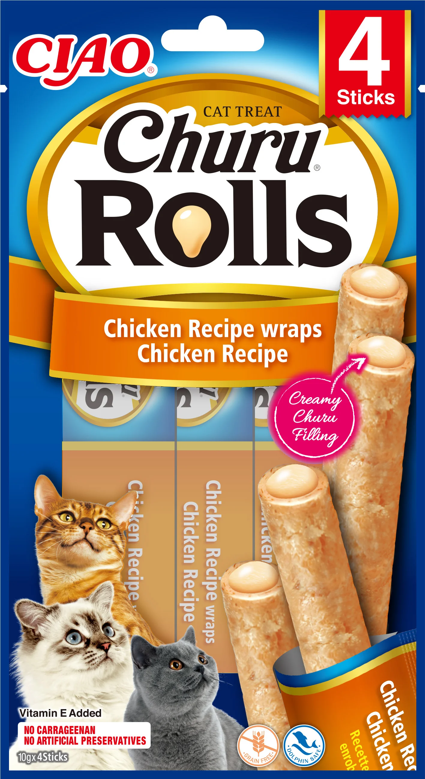 Ciao kattensnack Churu Rolls kip 10 g 4 stuks