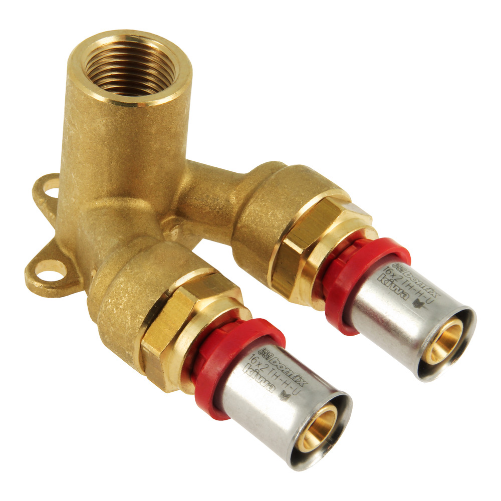 Bonfix Alu-pers Muurplaat dubbel 16 x 1/2" binnendraad x 16 mm