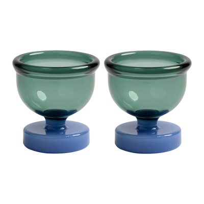 &k amsterdam Cantine Eierdopjes – Set van 2 – Blauw