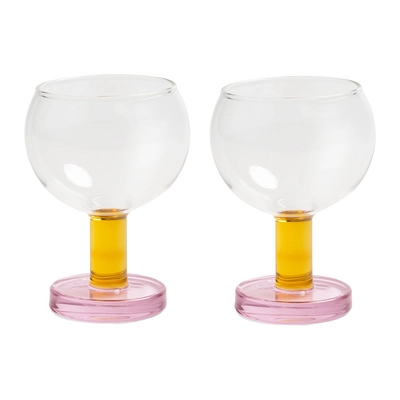 &k amsterdam Cantine Glas 2 st. – Roze