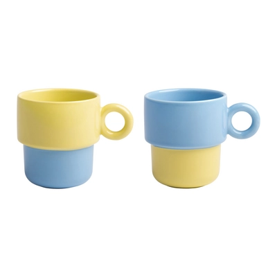 &k amsterdam Chiquito Mok Large – Set van 2 – Blauw