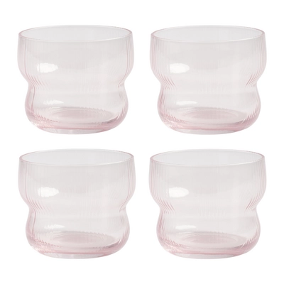 &k amsterdam Circus Glazen – Set van 4 – Roze