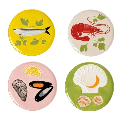 &k amsterdam De La Mer Bord Ø 16 cm – Set van 4