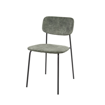 (Set van 4) – Fraaai Clinton eetkamerstoel – velvet – mosgroen